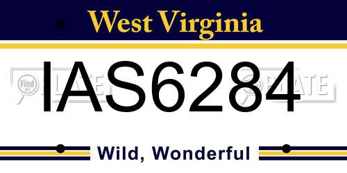 IAS6284 West Virginia License Plate