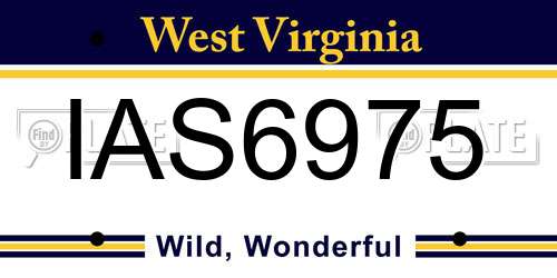 IAS6975 West Virginia License Plate