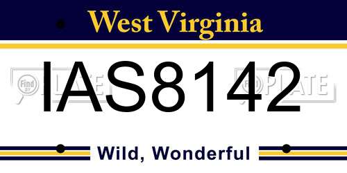 IAS8142 West Virginia License Plate