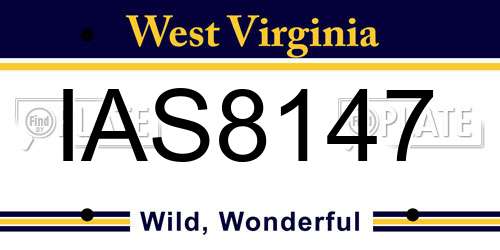 IAS8147 West Virginia License Plate