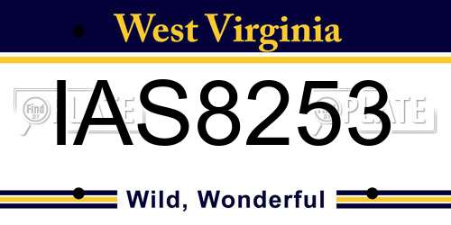 IAS8253 West Virginia License Plate