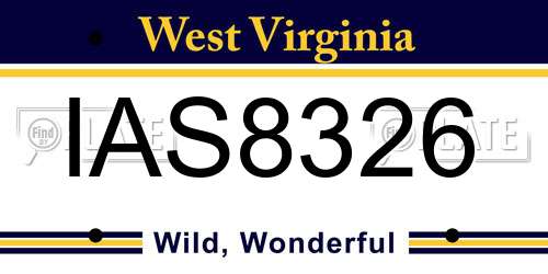 IAS8326 West Virginia License Plate