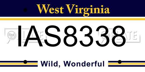 IAS8338 West Virginia License Plate