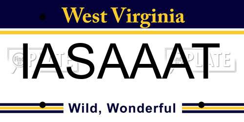 IASAAAT West Virginia License Plate