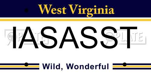 IASASST West Virginia License Plate