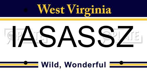 IASASSZ West Virginia License Plate
