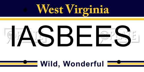 IASBEES West Virginia License Plate