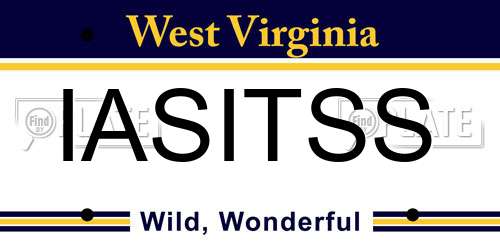 IASITSS West Virginia License Plate