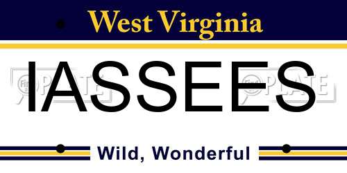 IASSEES West Virginia License Plate