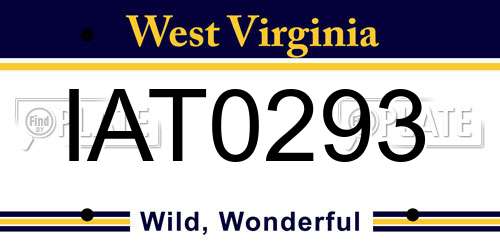 IAT0293 West Virginia License Plate