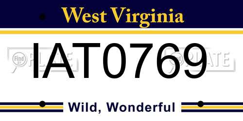 IAT0769 West Virginia License Plate