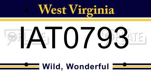 IAT0793 West Virginia License Plate