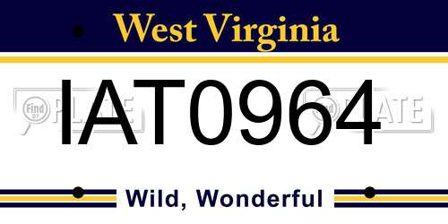 IAT0964 West Virginia License Plate