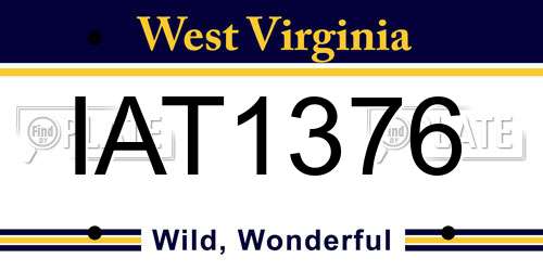 IAT1376 West Virginia License Plate