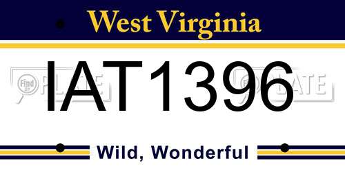 IAT1396 West Virginia License Plate