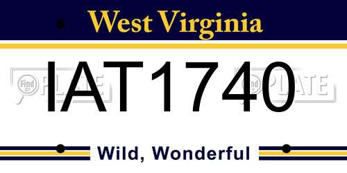 IAT1740 West Virginia License Plate