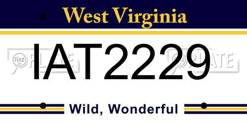IAT2229 West Virginia License Plate