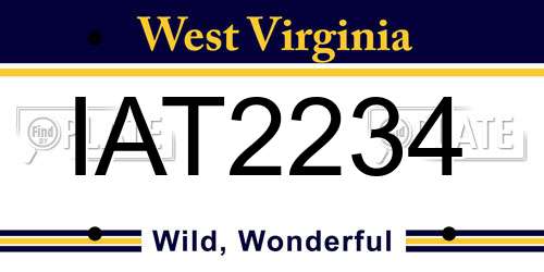 IAT2234 West Virginia License Plate