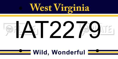IAT2279 West Virginia License Plate