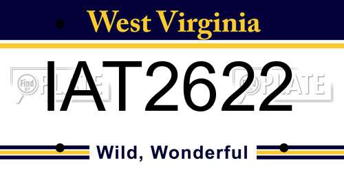 IAT2622 West Virginia License Plate
