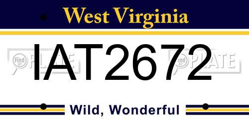 IAT2672 West Virginia License Plate