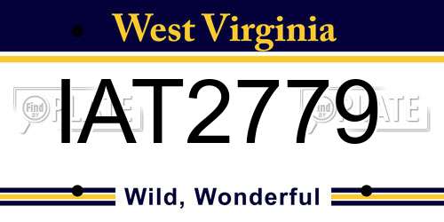 IAT2779 West Virginia License Plate