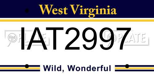 IAT2997 West Virginia License Plate