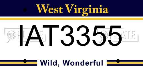 IAT3355 West Virginia License Plate