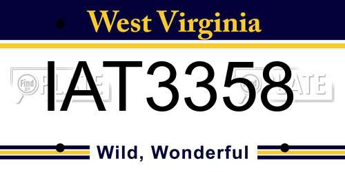 IAT3358 West Virginia License Plate