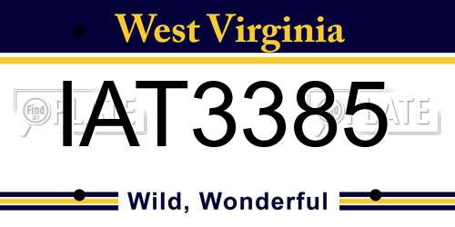 IAT3385 West Virginia License Plate