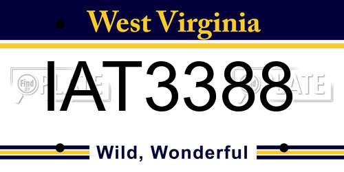 IAT3388 West Virginia License Plate