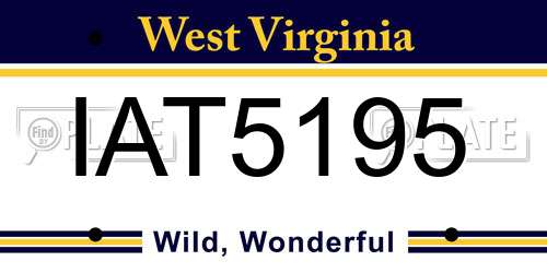 IAT5195 West Virginia License Plate
