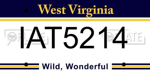 IAT5214 West Virginia License Plate