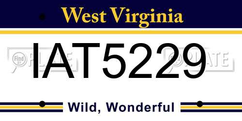 IAT5229 West Virginia License Plate