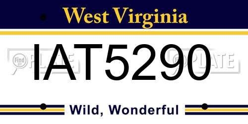 IAT5290 West Virginia License Plate
