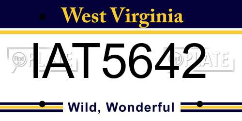 IAT5642 West Virginia License Plate