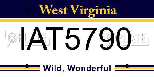 IAT5790 West Virginia License Plate