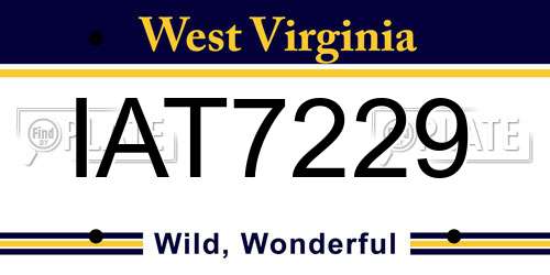 IAT7229 West Virginia License Plate