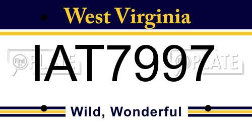 IAT7997 West Virginia License Plate