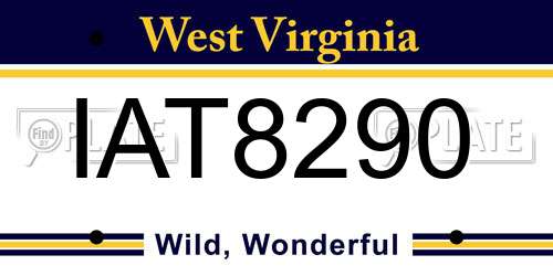 IAT8290 West Virginia License Plate
