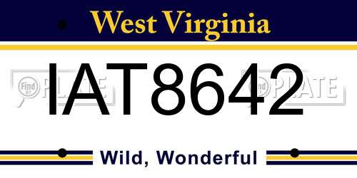IAT8642 West Virginia License Plate