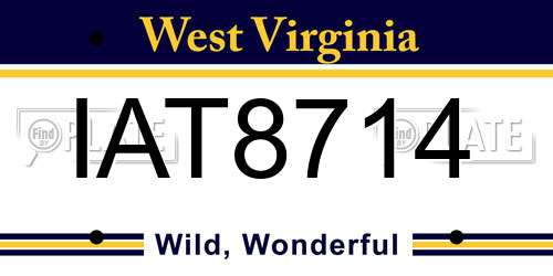 IAT8714 West Virginia License Plate
