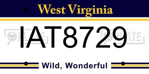 IAT8729 West Virginia License Plate