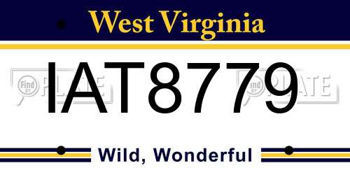 IAT8779 West Virginia License Plate