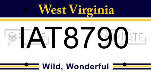 IAT8790 West Virginia License Plate