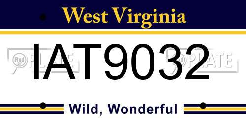 IAT9032 West Virginia License Plate