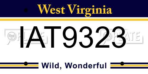 IAT9323 West Virginia License Plate