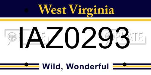 IAZ0293 West Virginia License Plate