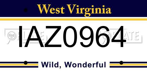IAZ0964 West Virginia License Plate