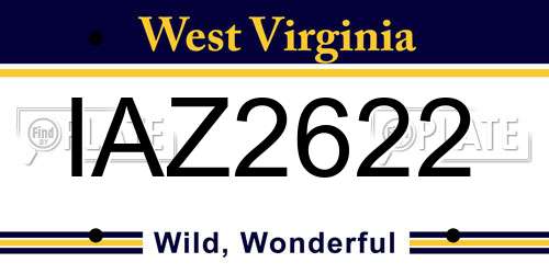 IAZ2622 West Virginia License Plate